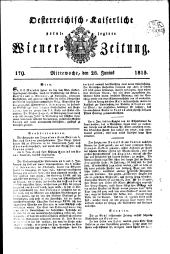 Wiener Zeitung 18150628 Seite: 1