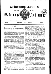 Wiener Zeitung 18150707 Seite: 1