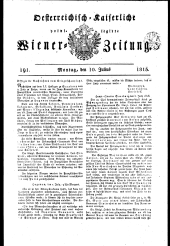 Wiener Zeitung 18150710 Seite: 1