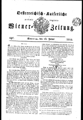 Wiener Zeitung 18150716 Seite: 1