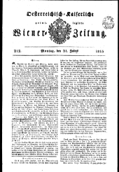 Wiener Zeitung 18150731 Seite: 1