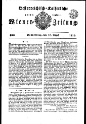 Wiener Zeitung 18150810 Seite: 1