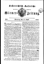 Wiener Zeitung 18150813 Seite: 1