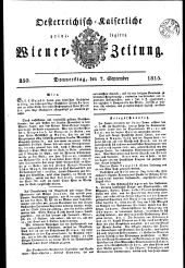 Wiener Zeitung 18150907 Seite: 1