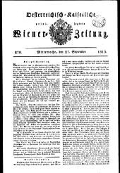 Wiener Zeitung 18150927 Seite: 1