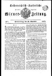 Wiener Zeitung 18150928 Seite: 1