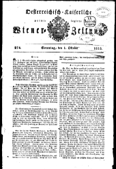 Wiener Zeitung 18151001 Seite: 1