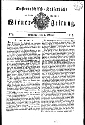 Wiener Zeitung 18151002 Seite: 1