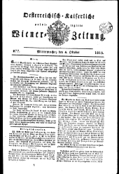 Wiener Zeitung 18151004 Seite: 1