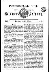 Wiener Zeitung 18151020 Seite: 1