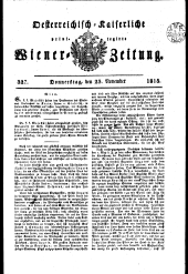 Wiener Zeitung 18151123 Seite: 1