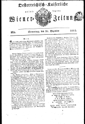 Wiener Zeitung 18151231 Seite: 1