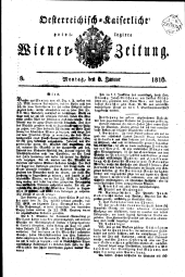 Wiener Zeitung 18160108 Seite: 1