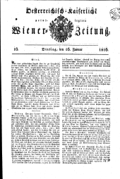Wiener Zeitung 18160116 Seite: 1