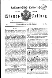 Wiener Zeitung 18160118 Seite: 1
