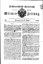 Wiener Zeitung 18160120 Seite: 1