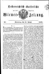 Wiener Zeitung 18160121 Seite: 1