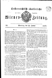 Wiener Zeitung 18160122 Seite: 1