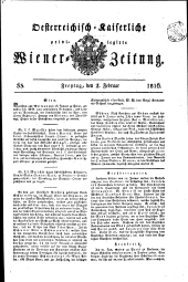 Wiener Zeitung 18160202 Seite: 1