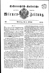 Wiener Zeitung 18160205 Seite: 1