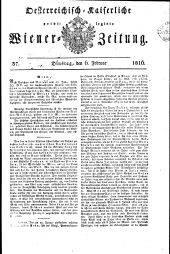 Wiener Zeitung 18160206 Seite: 1