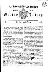 Wiener Zeitung 18160209 Seite: 1