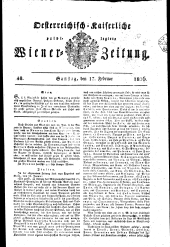 Wiener Zeitung 18160217 Seite: 1