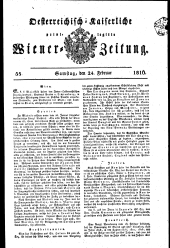 Wiener Zeitung 18160224 Seite: 1