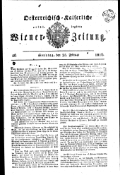 Wiener Zeitung 18160225 Seite: 1