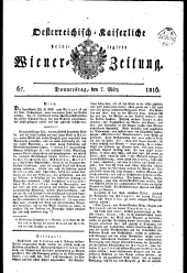 Wiener Zeitung 18160307 Seite: 1