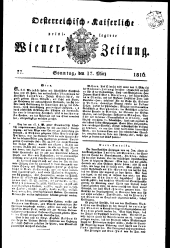 Wiener Zeitung 18160317 Seite: 1