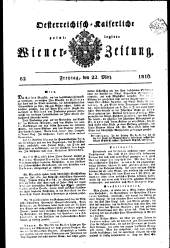 Wiener Zeitung 18160322 Seite: 1