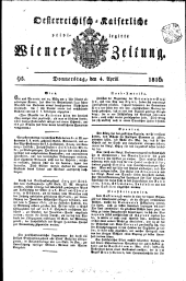 Wiener Zeitung 18160404 Seite: 1