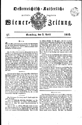 Wiener Zeitung 18160406 Seite: 1