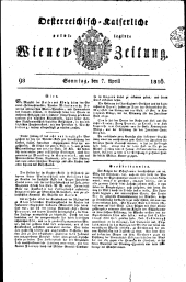 Wiener Zeitung 18160407 Seite: 1