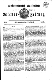 Wiener Zeitung 18160417 Seite: 1