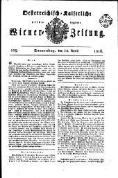 Wiener Zeitung 18160418 Seite: 1