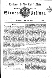 Wiener Zeitung 18160423 Seite: 1