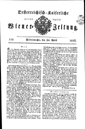Wiener Zeitung 18160424 Seite: 1