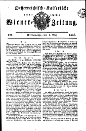 Wiener Zeitung 18160501 Seite: 1