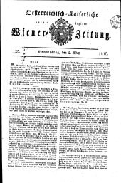 Wiener Zeitung 18160502 Seite: 1