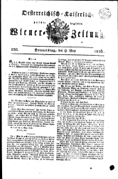 Wiener Zeitung 18160509 Seite: 1