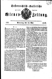 Wiener Zeitung 18160512 Seite: 1