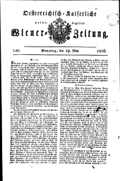 Wiener Zeitung 18160519 Seite: 1