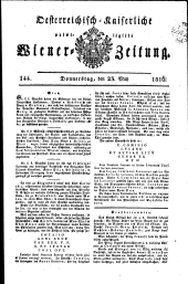 Wiener Zeitung 18160523 Seite: 1