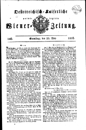 Wiener Zeitung 18160525 Seite: 1