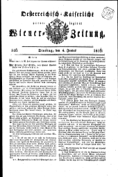 Wiener Zeitung 18160604 Seite: 1