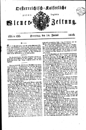 Wiener Zeitung 18160614 Seite: 1