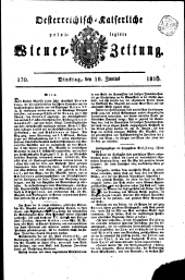 Wiener Zeitung 18160618 Seite: 1
