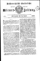 Wiener Zeitung 18160619 Seite: 1